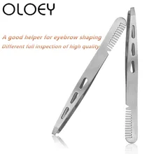 Eyebrow tweezers with Comb 2 in 1 stainless steel Slant eyelash tweezers double head 2018 remove eyebrows hair beauty tools Eyebrow tweezers with Comb 2 in 1 stainless steel Slant eyelash tweezers double head 2018 remove eyebrows hair beauty tools