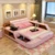 De cuero moderno queen size marco de la cama con almacenamiento