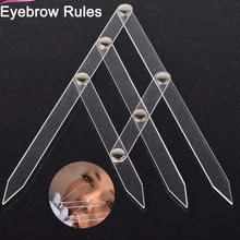 Акриловая линейка для бровей, инструменты 2 шт./лот, трафареты для бровей, барные измерения, перманентные аксессуары для макияжа, принадлежности для тату, оборудование