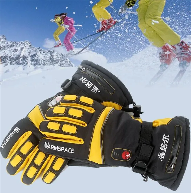 Умные перчатки с электрическим подогревом, 4000 мА/ч, водонепроницаемые Li-battery двусторонние Самонагревающиеся лыжные перчатки с 4 пальцами/ладонями/ручной спинкой, 3 шестерни ЕС