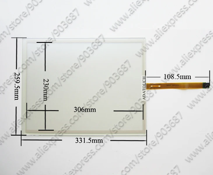 FLAT PANLE 15 TOUCH dimensions