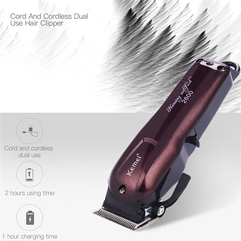 

Kemei Rechargeable Professional Cordless Hair Trimmer Hair Cutting Machine for Baby Children Adults Hairdressing Salon 38