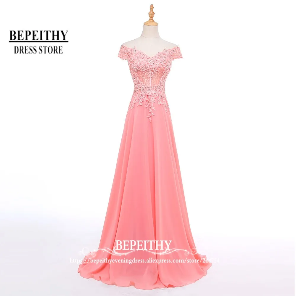 Robe De Soiree, милое вечернее платье с рукавами-крылышками и открытыми плечами,, розовое шифоновое длинное платье с аппликацией для выпускного вечера, настоящая фотография