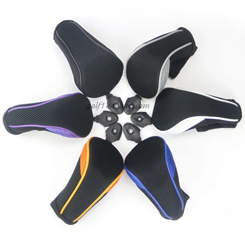 

New 1pc Golf Head Cover Nylon Net Golf Hybrid Rescue Headcover Interchangeable Number Plate 3/4/5/6/7/X Golf Accessories 8Colors