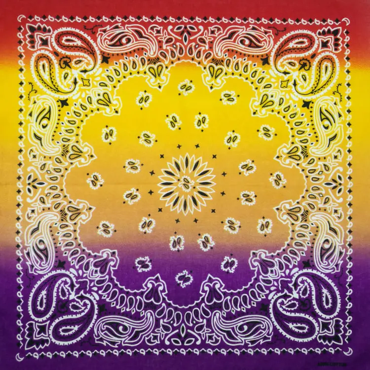 barbour scarf mens 100% Cotton Gradient series Colorful Paisley Punk Hip hop Headwear Kerchief Bandanas Neckerchief Square Scarf for Women/Men/Boys men wearing scarves