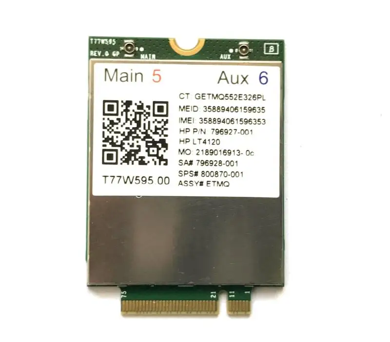 Карта модуля IT4120 T77W595 4G WWAN M.2 150 Мбит/с для HP EliteBook 745 7455 820 828 G3 серии SPS 796928-001 800870-001 |