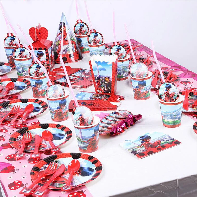 51PCS Miraculous Ladybug Theme Happy Birthday Party
