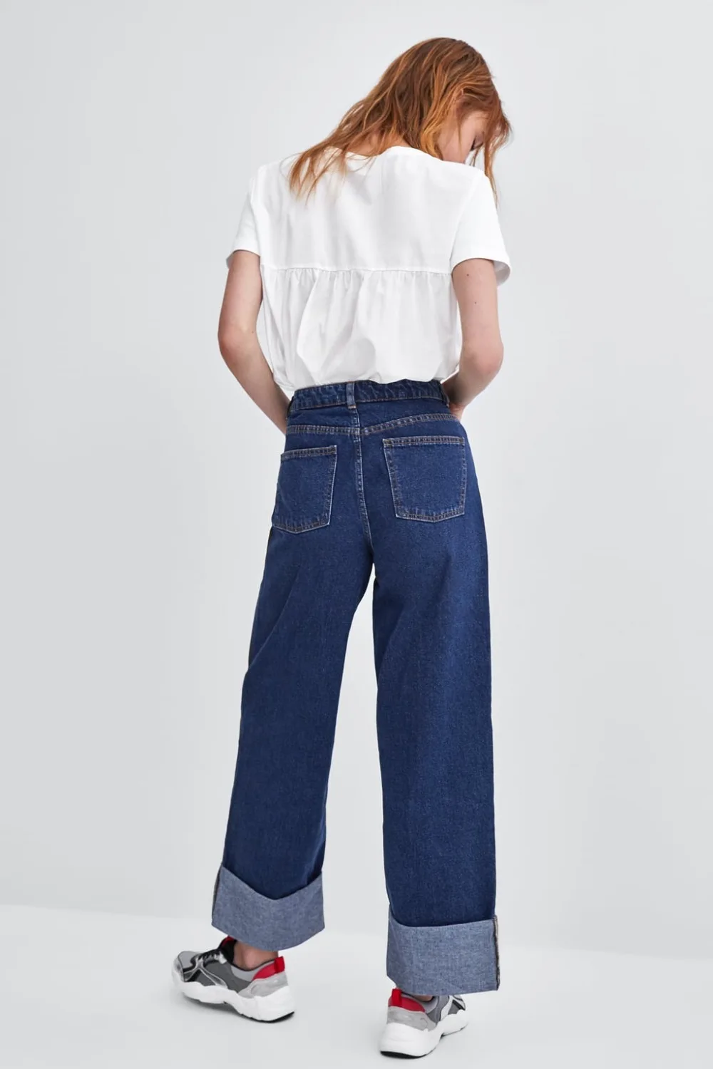Увядшие джинсы для женщин, уличные винтажные джинсы для мам, вареные, закатанные манжеты, широкие брюки для женщин, высокая талия, свободные джинсы размера плюс