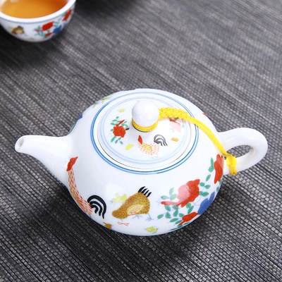 Китайская культура Цзиндэчжэнь кунг-фу чайный набор античный керамический чайный набор цвет Daming Chenghua курица цилиндрическая чашка Gaiwan, чайная чашка