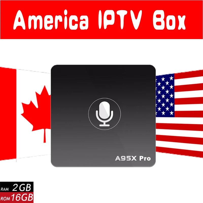 

USA Canada IPTV A95X Pro Android 7.1 TV Box Google Voice Control Smart tv Box +7000 Live VOD 4k America Latino IPTV Set Top box