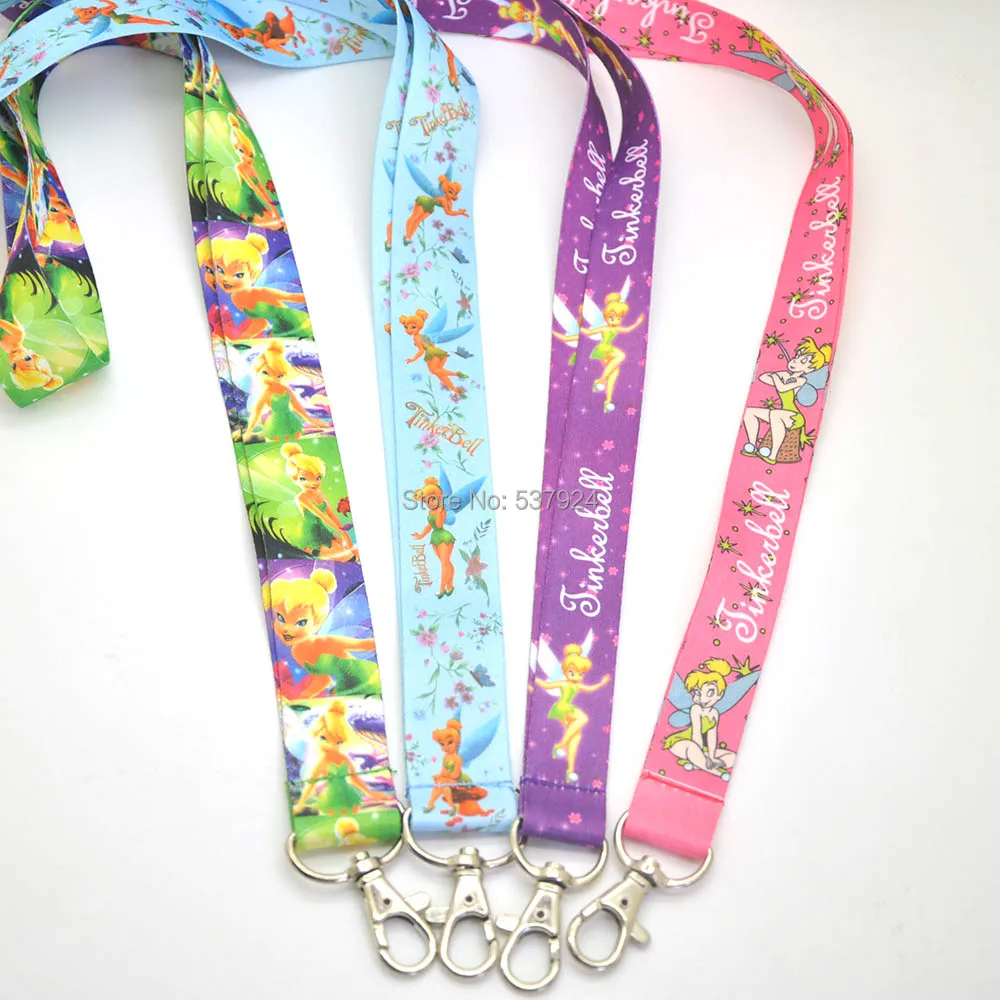 

New 4 Styles Tinkerbell Fairy Key ID Card Cell Phone Neck Strap Lanyard-CPPY