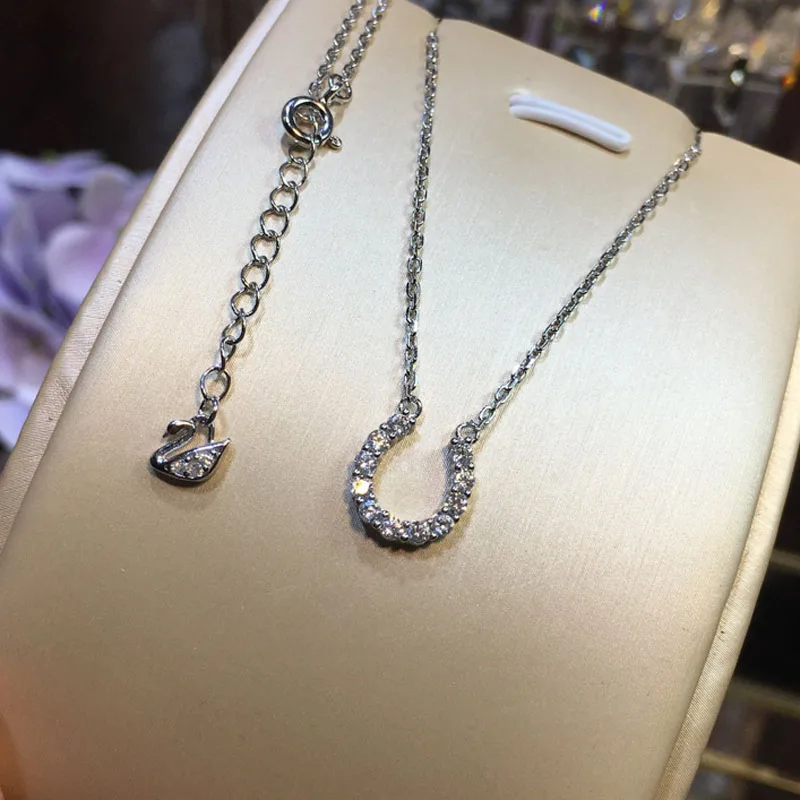 

Red Trees Box Package Women's Letter Necklace Fine Jewelry Girlfriend Birthday Gift Fashion 925 Sterling Silver Chain Necklace