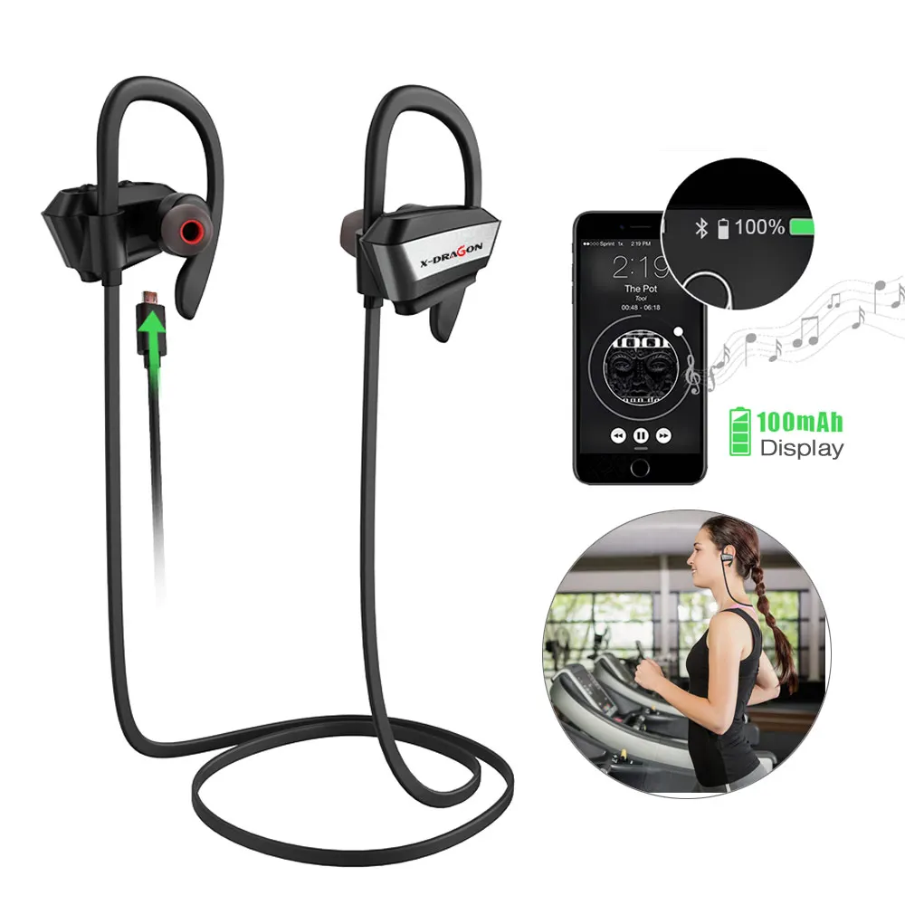 

High Quality Wireless Bluetooth Earphone Sports Wireless Headphone Hi-Fi Stereo Sound Bluetooth Earphone Gym Headphone.