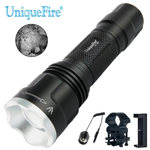 UniqueFire 1507 4715AS IR 850nm светодиодный фонарик инфракрасный свет 20 мм выпуклая линза регулируемый фокус тактический фонарь ночного видения - Испускаемый цвет: Torch KIT SET