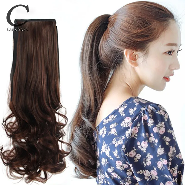 Women Brown Long Wigs Soft Degree Hair Sexy Wave Coffee Wavy Cosplay Costume Ponytail Wig Curly Extension |