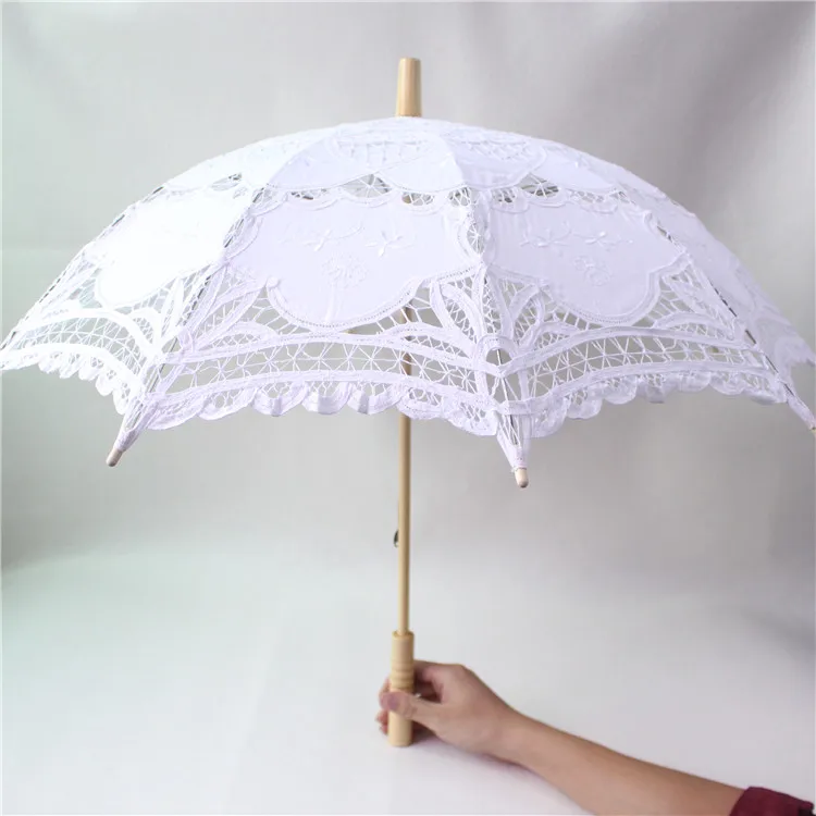 bride wedding umbrella white lace parasol 1