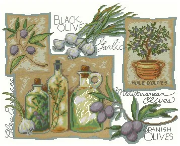 

Top Quality Beautiful Lovely Counted Cross Stitch Kit Taste of Mediterranean Olives Vegetable Food Leaves dim 35196