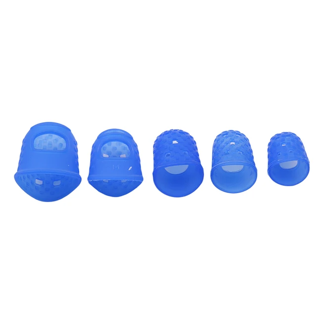 15Pcs Silicone Finger sleeve Slip Anti-scalding Needle Flip Book Money Playing Piano Thimble Tip Hollowed Out Breathable Freely 