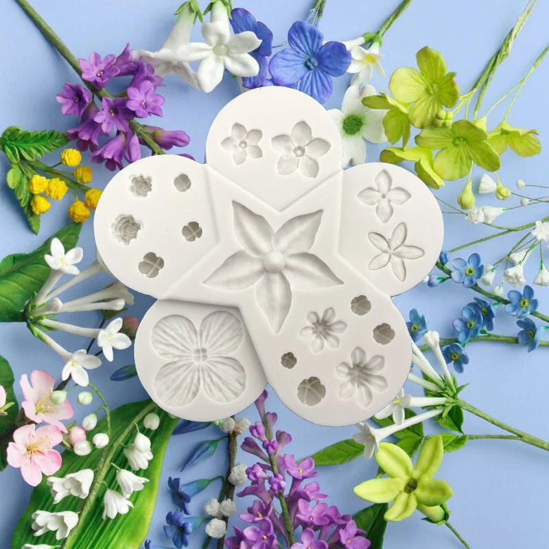 1PC New Mosaic Combination Silicone Mold Flower Silicone Mold Fondant