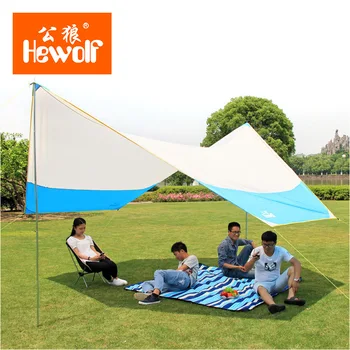 

2 Colors for choose!High quality 465*400*250cm iron poles UV beach tent sun shelter camping tent awning tarp