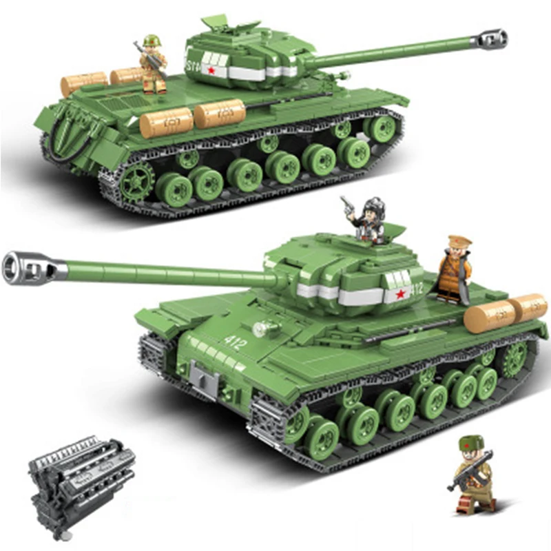 

World War II WW2 IS-2M Heavy Tank Model Building Blocks Legoing Military Series 100062 For Children Gift Toys 1068Pcs Bricks