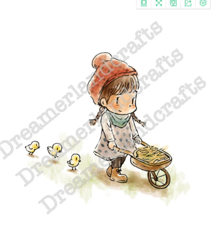 

10x8 Girl stroller Transparent Clear Stamps for Scrapbooking for DIY Card Making Cutting Crafts Stencil