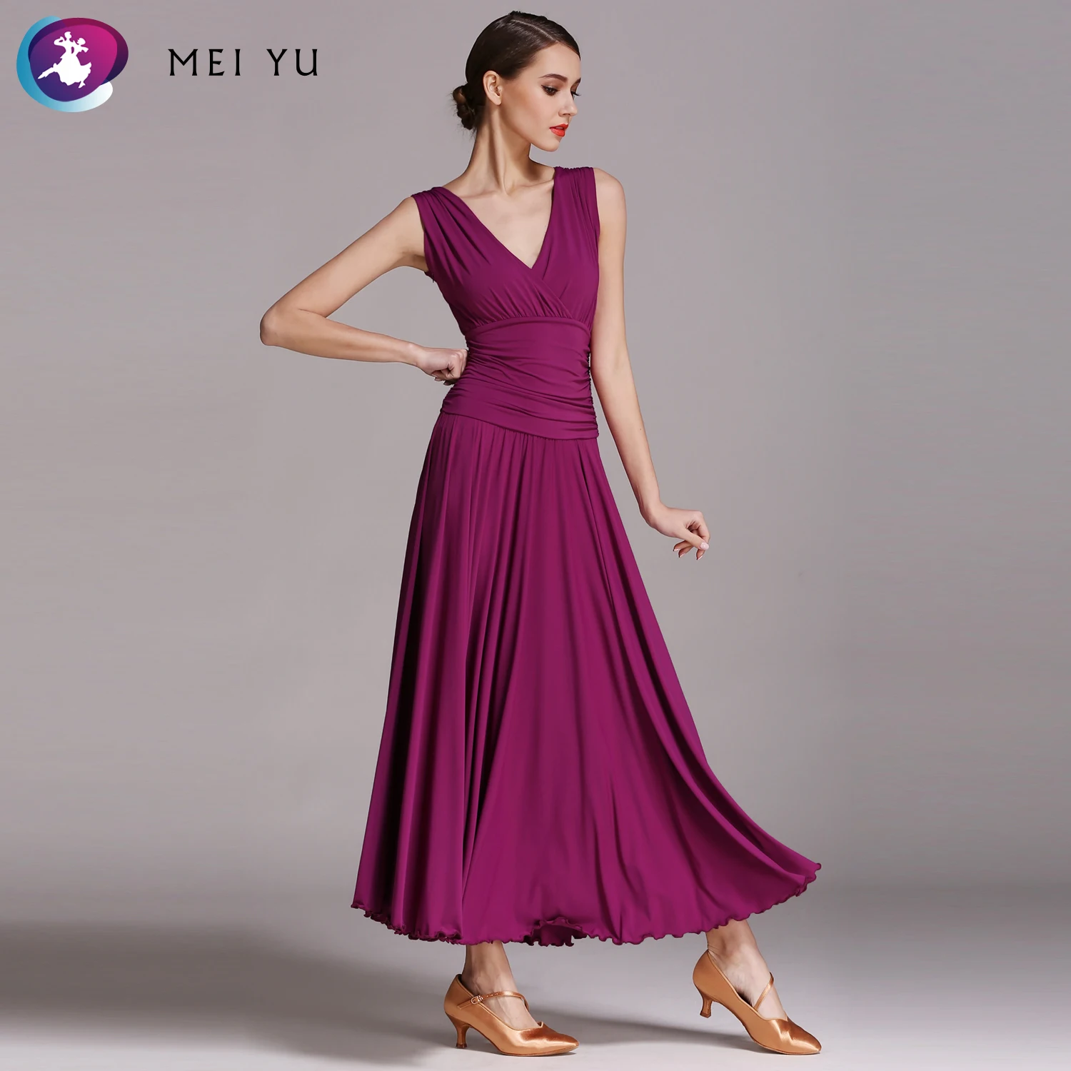 

MEI YU S8006 Modern Dance Costume Women Ladies Adults Waltzing Tango Dancing Dress Ballroom Costume Evening Party Dress