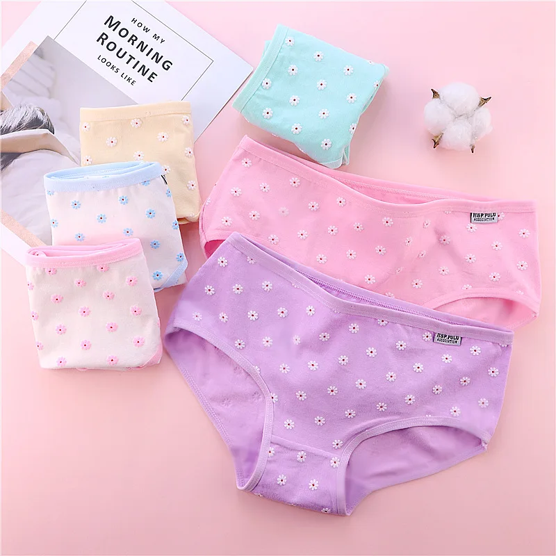 

Young Girls Daisy Panties 2019 Cute Kids Underwear Casual Teenage Briefs Teenage Girl Breathable Underwear Majtki Dziewczynka