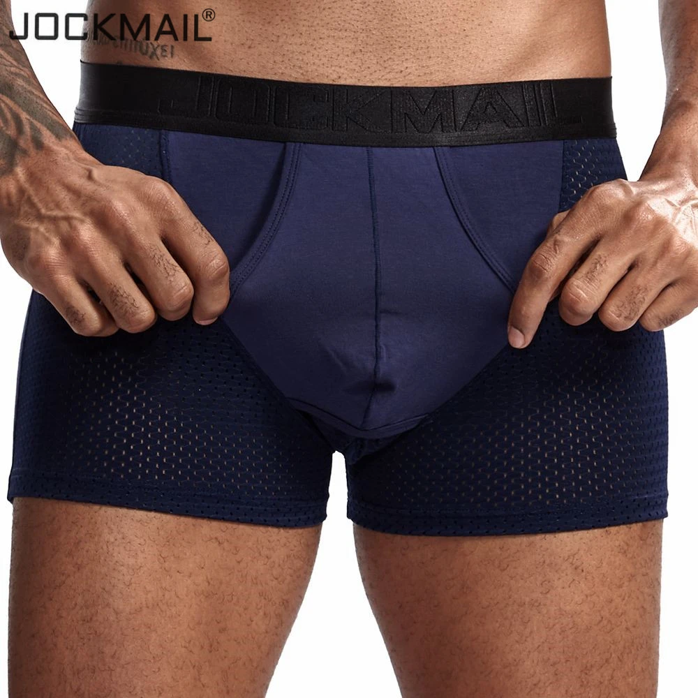 JOCKMAIL Modal Men Underwear boxershort Scrotum Care Capsule Function Youth Health Seoul convex separation Boxer Gay Underwear red boxers