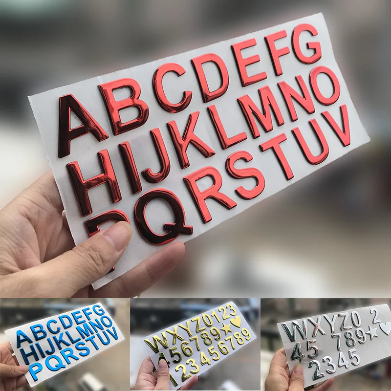 

3D Resin Gel Arab Number English Letter Digital car Styling Stickers DIY Word Badge LOGO Decoration 28mm Height Address number