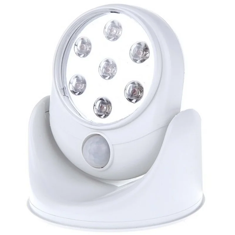 Newest 7 LED 360 Degree Rotation LED Infrared Sensor Lamp Night Light