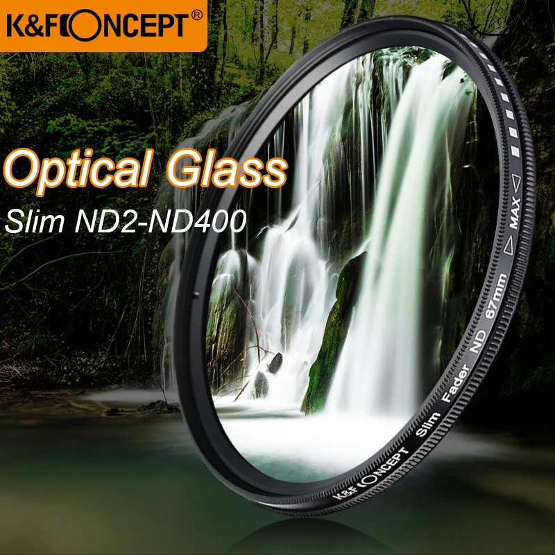 Online K F KONZEPT Dünne ND2 400 Neutral Density Fader Variable ND Filter Metall Rahmen Optische Glas Objektiv Einstellbar 52 55 58 67 72 77mm