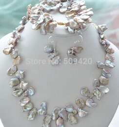 

hot sell18mm lavender lamina KESHI REBORN PEARL NECKLACE BRACELET EARRING