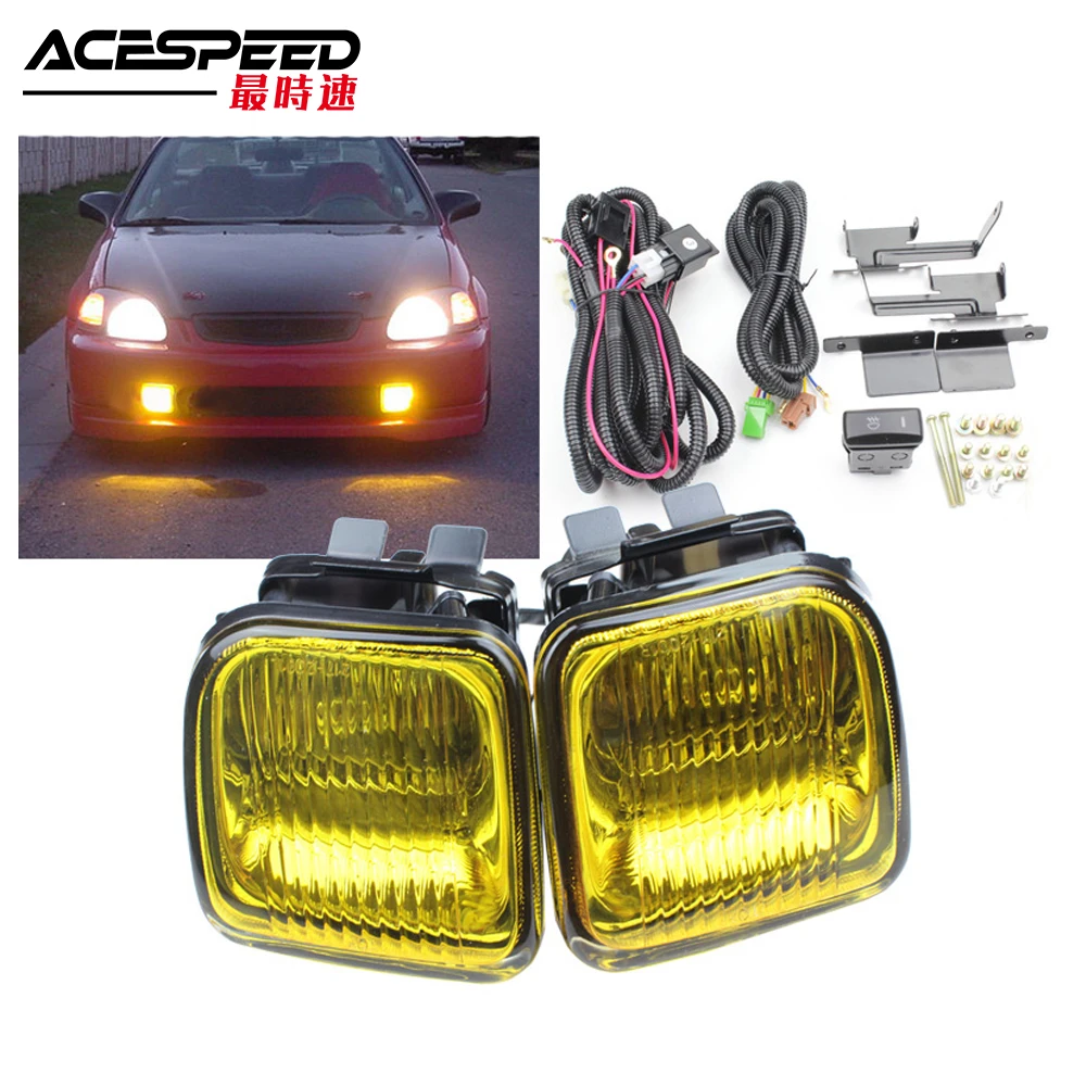 JDM Fog Lights Lamp For Honda Civic EK 1996 97 98 2 3 4DR Fog lamp