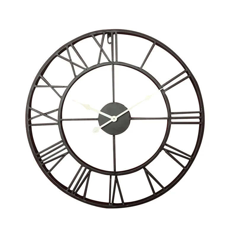 Скандинавские римские цифровые креативные ретро 3D часы настенные часы современный дизайн кафе бар бесшумные кварцевые часы большие круглые часы на стену - Цвет: S  47cm