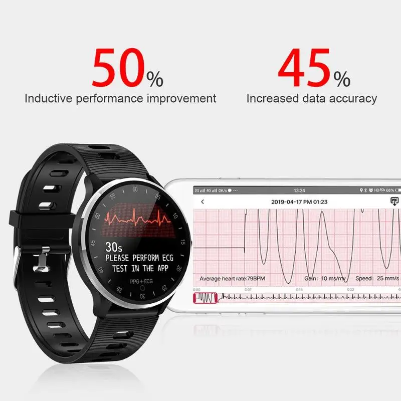 ALLOYSEED A9 Smart Watch Bracelet IP67 Waterproof ECG PPG Heart Rate Blood Pressure Reminder Display Smartband Fitness Wristband