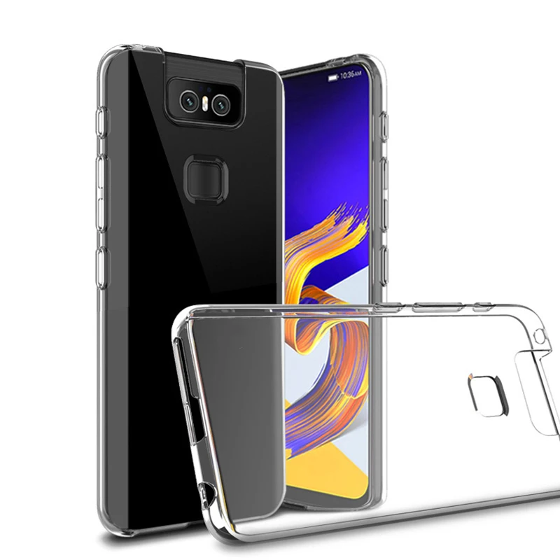 Тонкий силиконовый чехол для Asus Zenfone 6 6Z ZS630KL, Прозрачная мягкая Задняя накладка чехла из ТПУ для Asus Zenfone 6