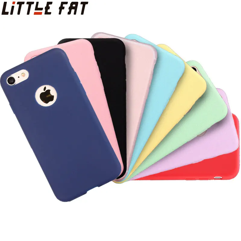 Little Fat Phone Case For iPhone 7 6 6s 8Plus XSMAX 5SE XR XS Candy Color Back Cover Simple Solid Ultra-thinSoft TPU |