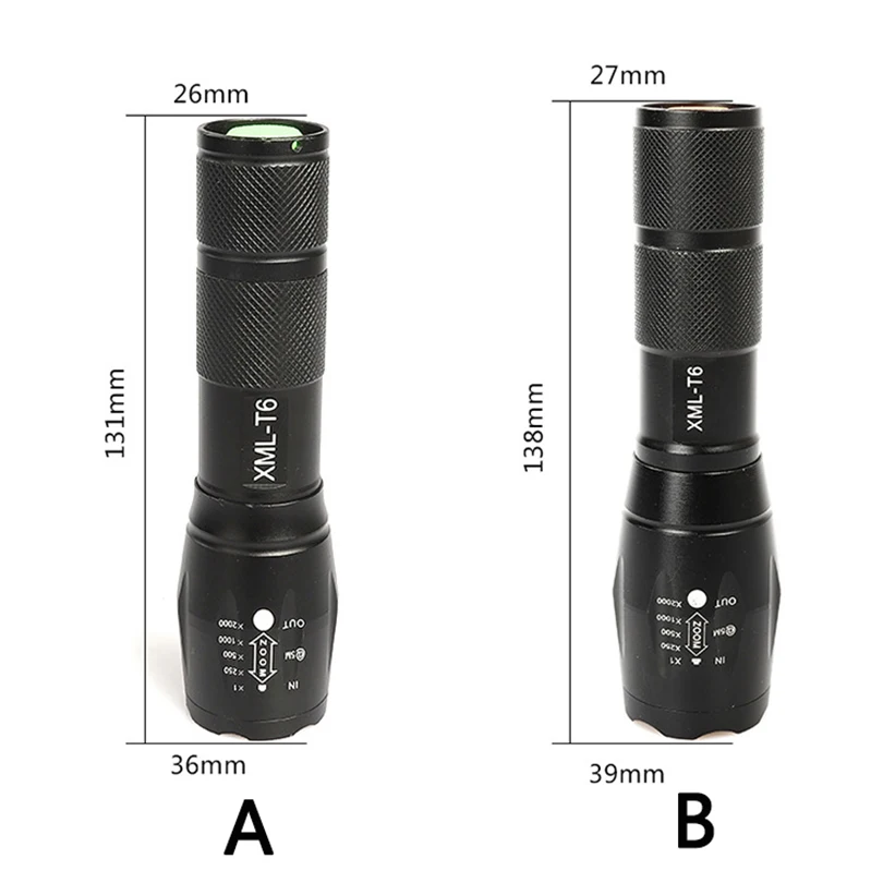 Высокомощный, перезаряжаемый светодиодный фонарик XML T6 телескопический зум с 18650/AAA Батарея Зарядное устройство факел 3800LM портативный светильник для кемпинга