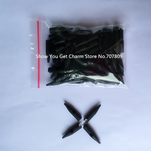 Black Tattoo Disposable Permanent Makeup Tips / Nozzles / Plastic cap for Permanent Makeup taiwan machine needles