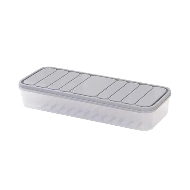 Ящик для хранения яиц, рыбы, контейнер для еды, сохраняет яйца свежими, органайзер для холодильника, кухонные контейнеры для хранения пельменей 3 - Цвет: gray S