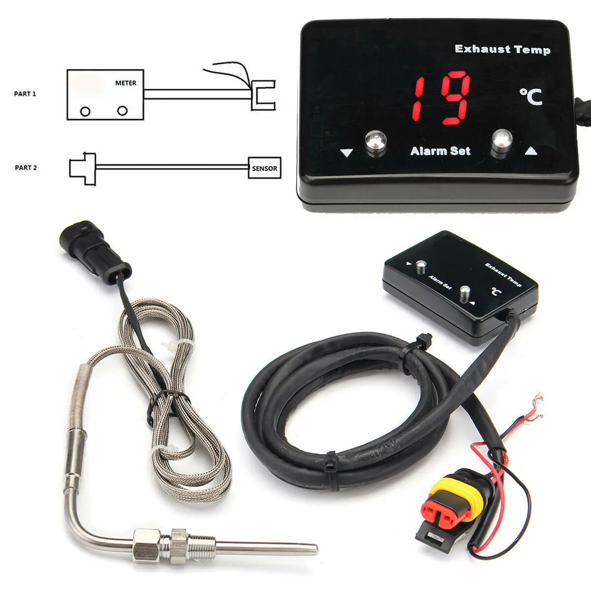 

LED Digital Car Auto EGT EXT Turbo Gas Petrol Exhaust Temp Gauge Sensor Kit