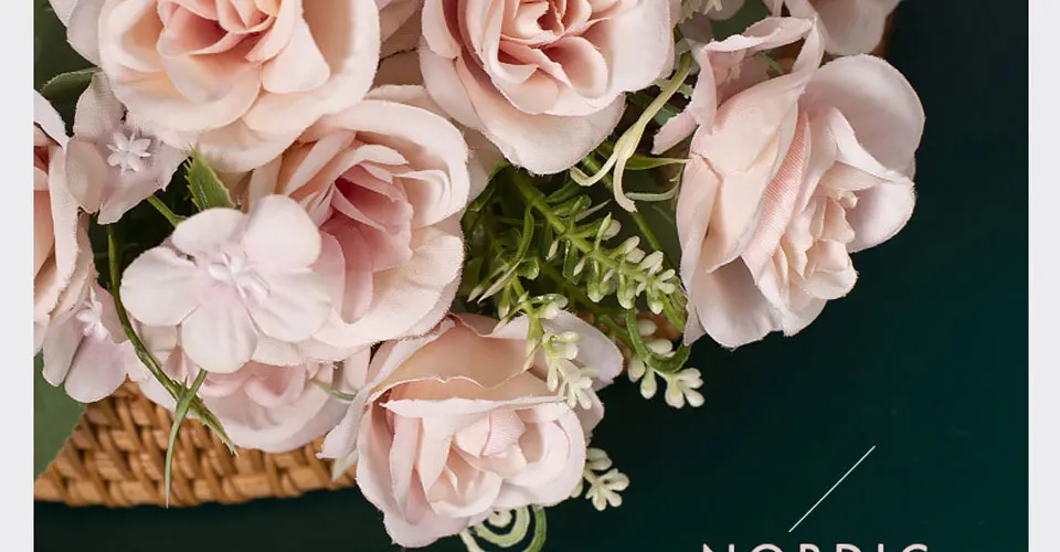 HMEOT10 голова весна маленькая Роза искусственный цветок букет Шелковый Искусственный цветок Домашнее свадебное украшение цветочный подарок на день Святого Валентина