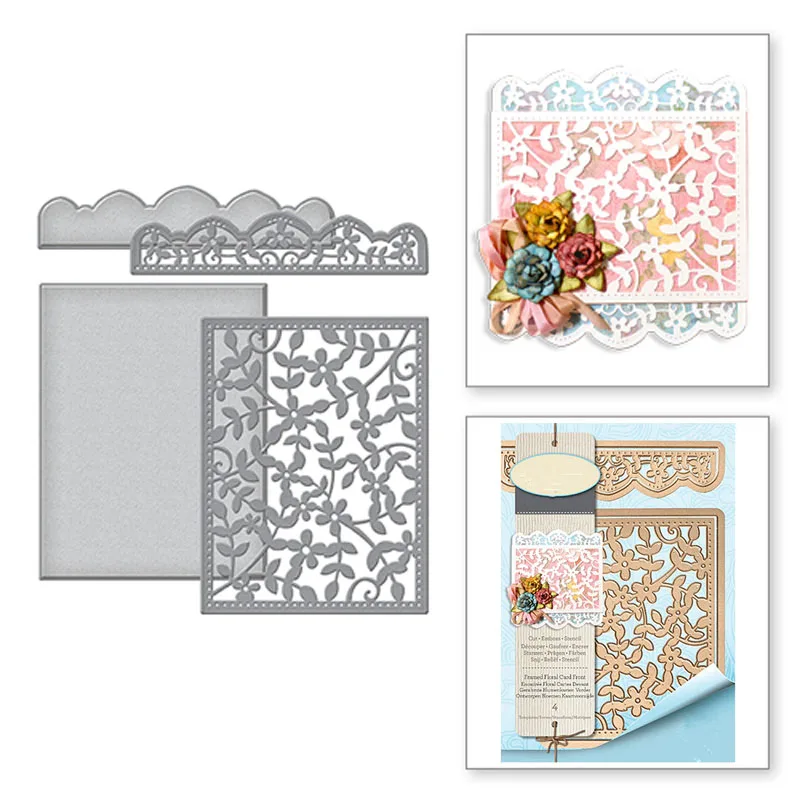 

Framed Floral Card Metal Cutting Dies for Scrapbooking album Emboss paper Craft Die cut Card make Stencil die Template