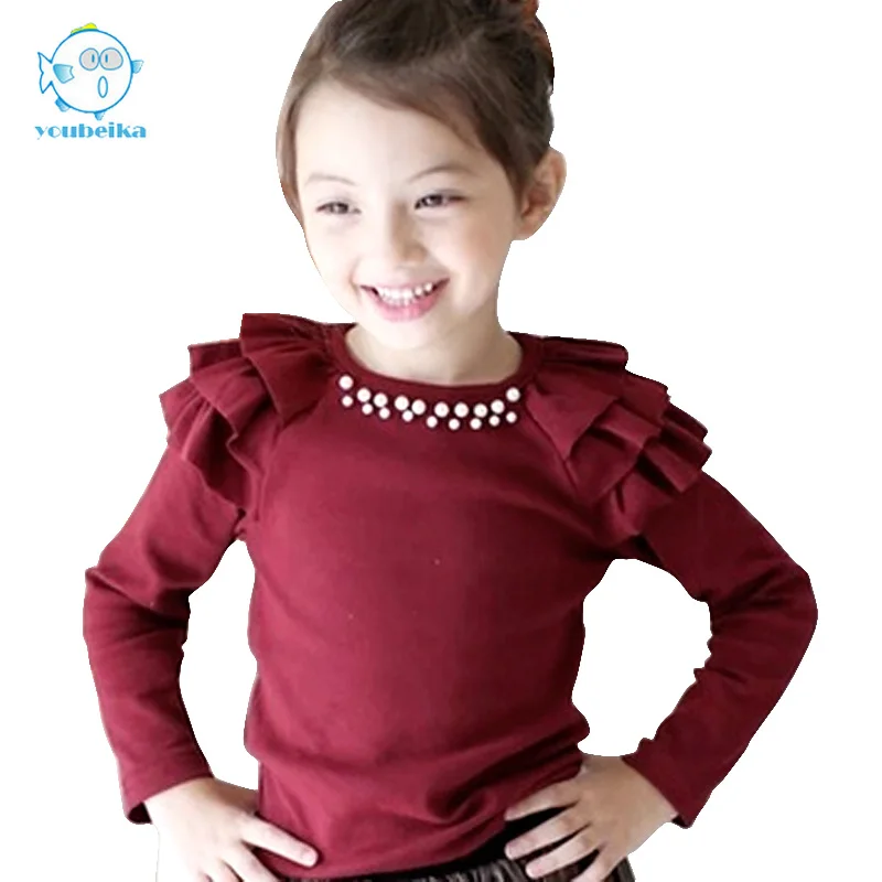 Children Kids Tees Cotton Children Clothes Baby Girls Tees Long Sleeve