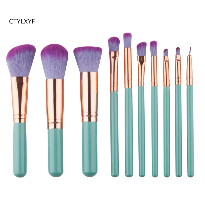 10Pcs CTYLXYF Professional Makeup Brushes Set Blush Powder Foundation Make Up Brushes Cosmetic