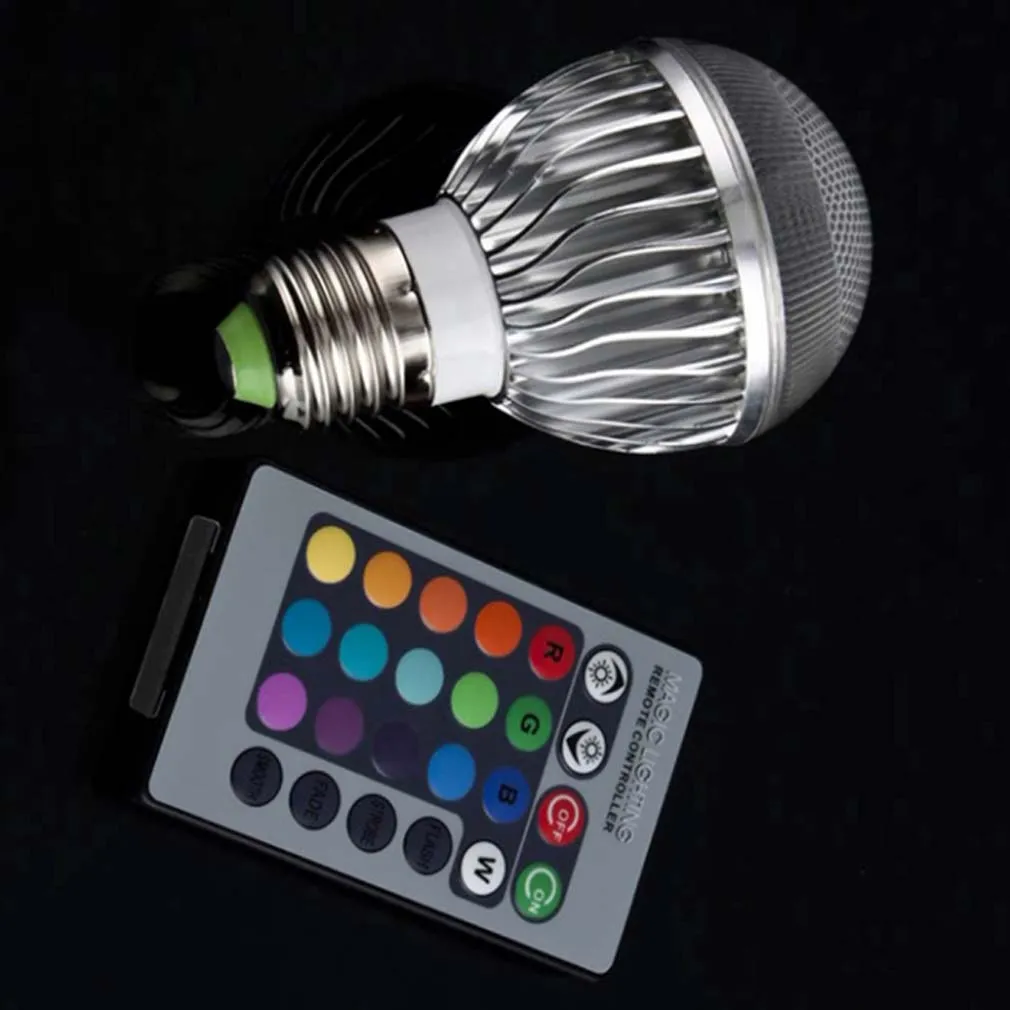 E27 8W 2 миллионов цветов RGB Светодиодная лампа с пультом дистанционного управления