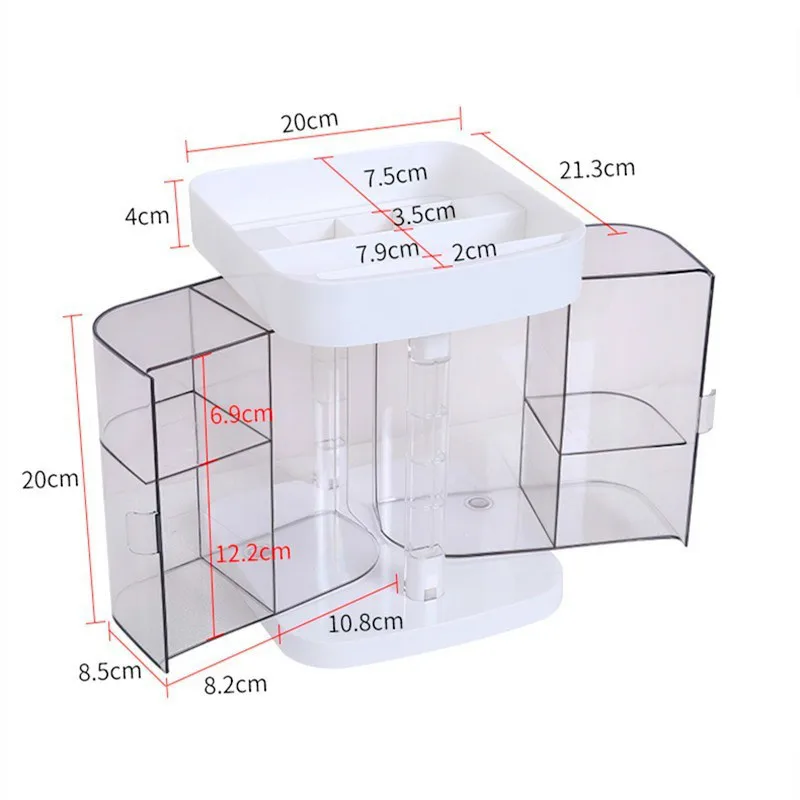 Новинка, двойная дверь, коробка для хранения косметики, Пылезащитная настольная помада, пластиковый акриловый туалетный столик, товары для ухода за кожей, Органайзер
