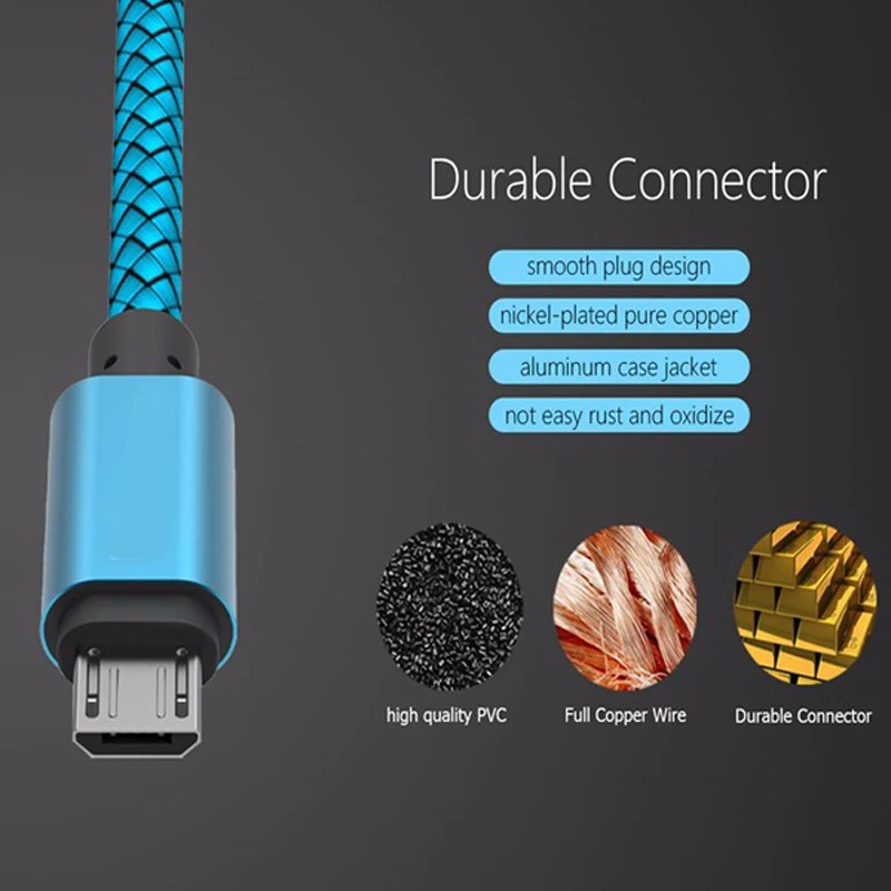 المصغّر usb مزامنة بيانات سريع كبل شحن لسامسونج غالاكسي J3 J5 J7 A3 A5 A7 2016 J2 رئيس J7 النواة Nxt s6 S7 الهاتف المحمول شاحن