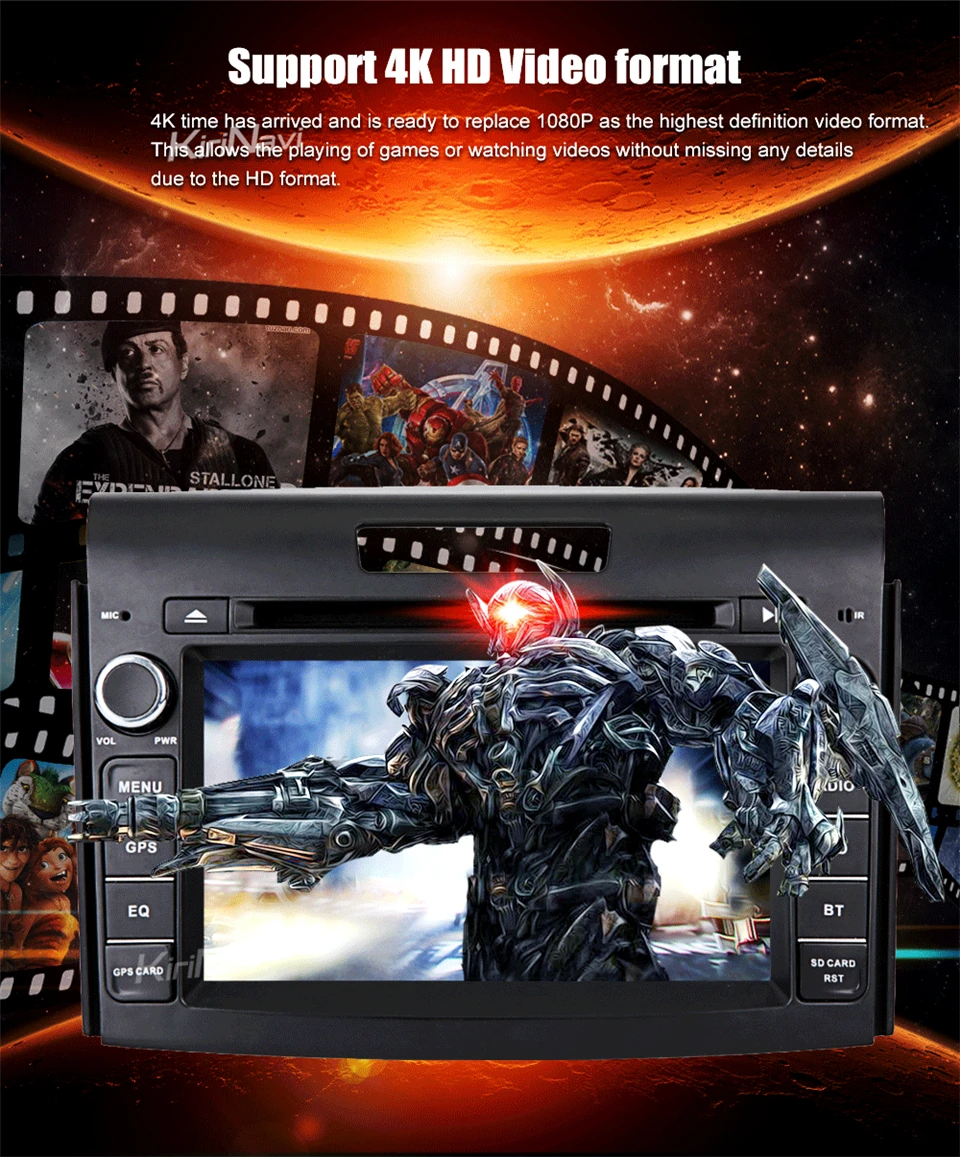 Best KiriNavi Octa core 4G LET android 7 touch screen car dvd player for honda crv multimedia system 2012+  gps support 4K 4G 8